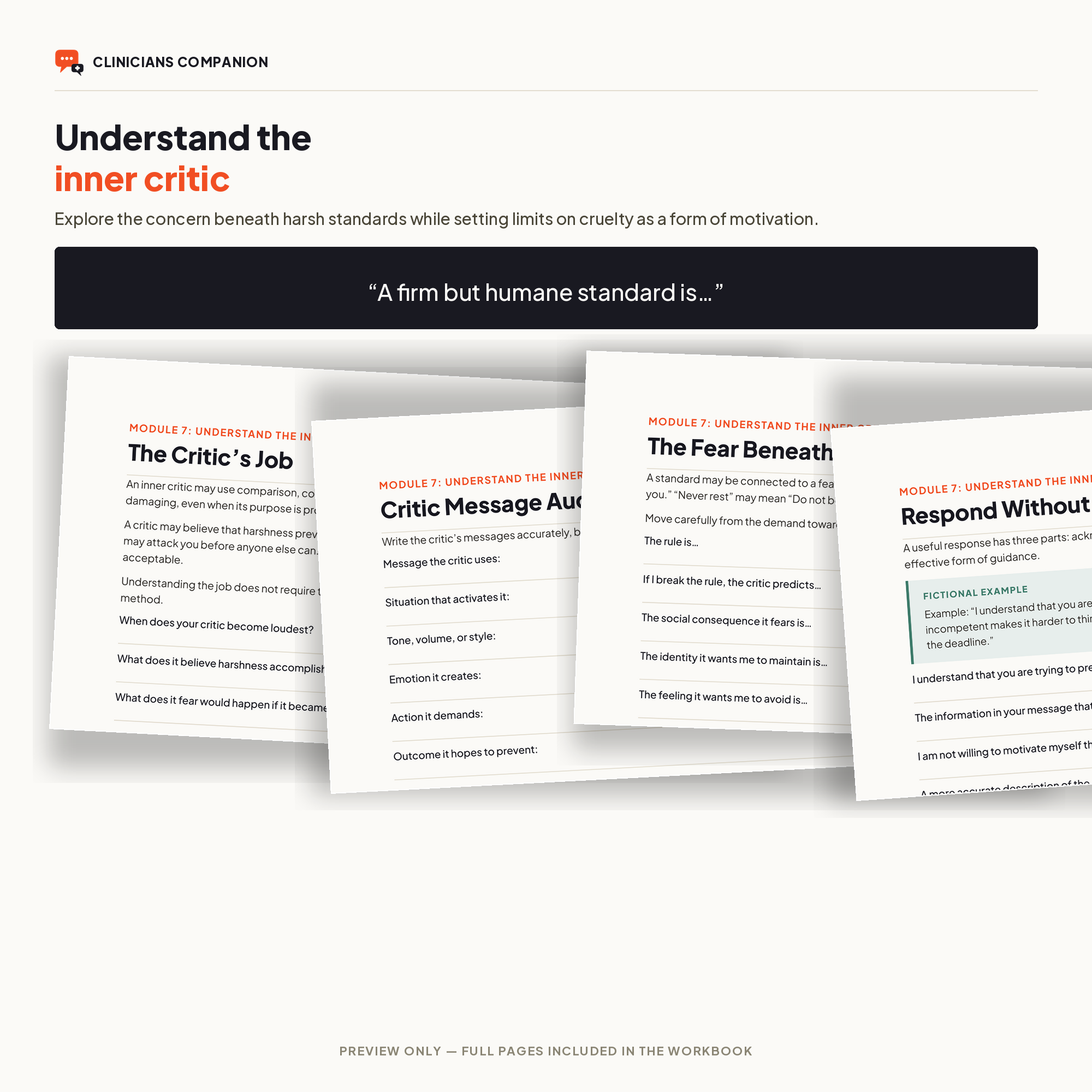 Inner critic workbook preview