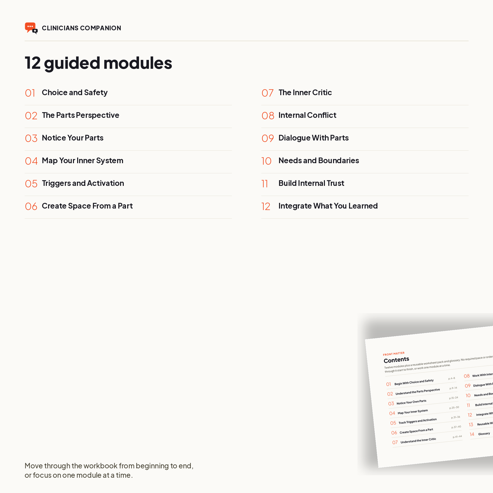 Parts work module overview