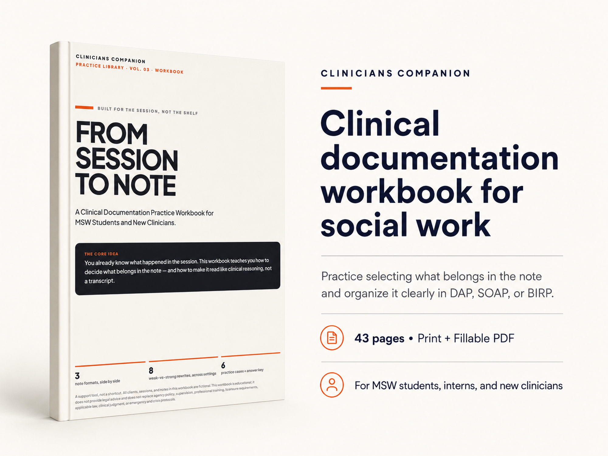 From Session to Note — a clinical documentation practice workbook for MSW students and new clinicians